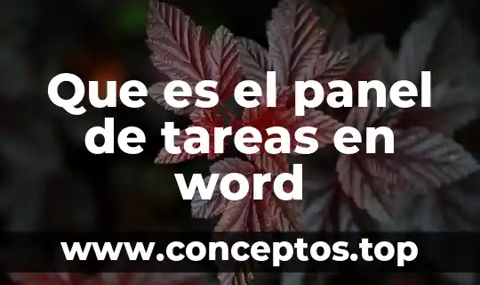 Que es el panel de tareas en word
