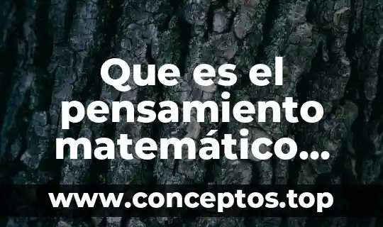 Que es el pensamiento matemático infantil