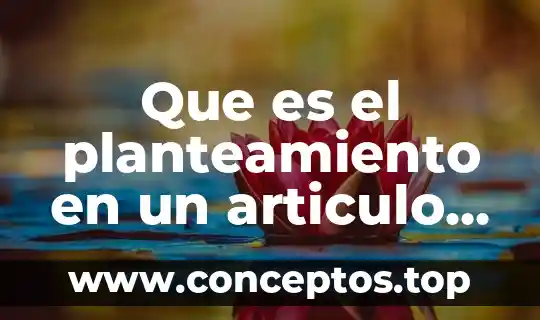 Que es el planteamiento en un articulo de divulgacion