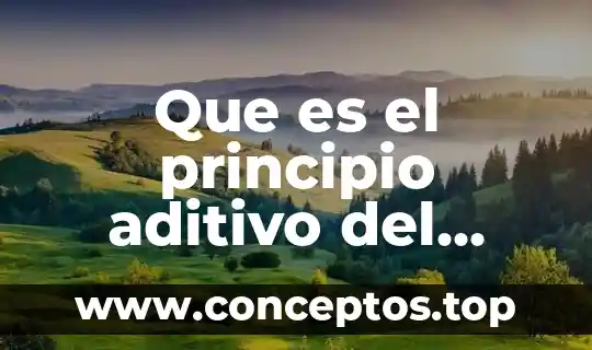 Qué es un aditivo químico libro 3 Que es el principio aditivo del valor posicional