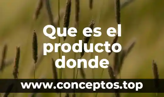 Que es el producto donde
