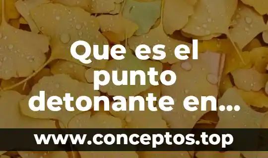 Que es el punto detonante en la narracion