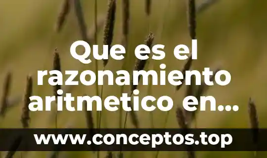 Que es el razonamiento aritmetico en matematica