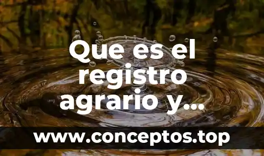 Que es el registro agrario y quienes la componen