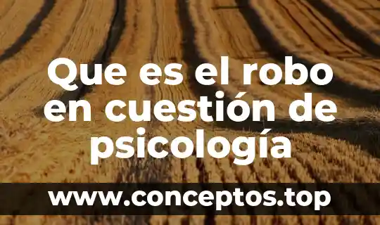 Que es el robo en cuestión de psicología