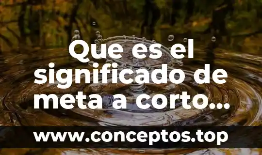 Que es el significado de meta a corto plazo