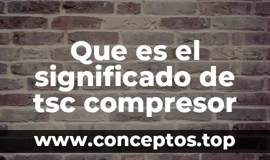 Que es el significado para saussure 3 Que es el significado de tsc compresor
