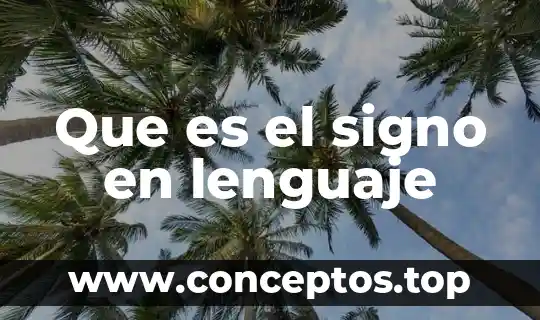 Que es el signo en lenguaje