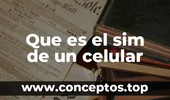 Que es el sim de un celular