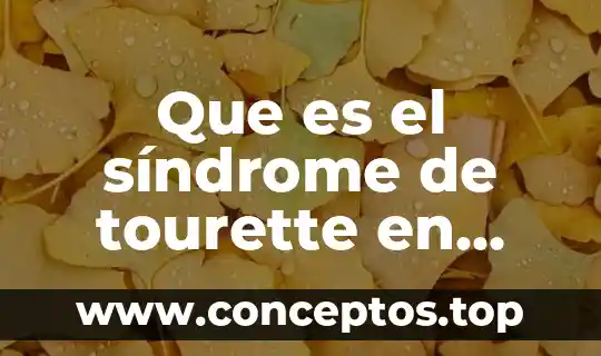 Que es el síndrome de tourette en niños