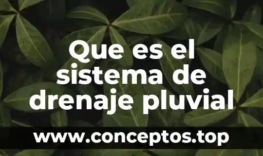 Que es el sistema de drenaje pluvial