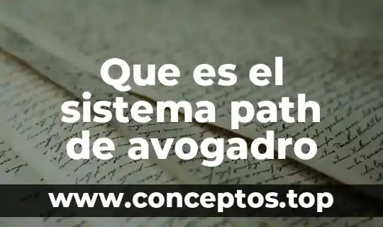 Que es y que se significa el numero de avogadro 5 Que es el sistema path de avogadro