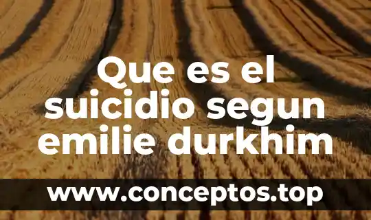 Que es el suicidio segun emilie durkhim