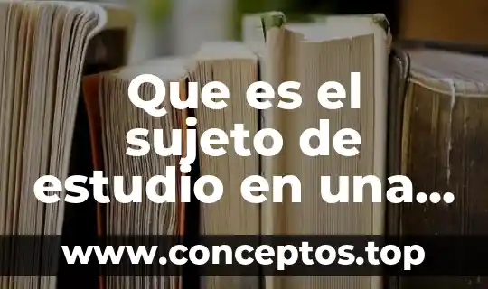 Que es el sujeto de estudio en una tesis