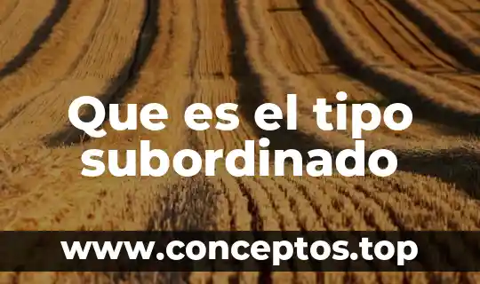 Que es el tipo subordinado