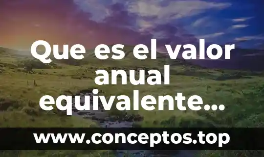 Que es el valor anual equivalente trackid sp-006