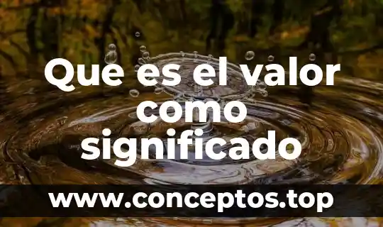 Que es el valor como significado