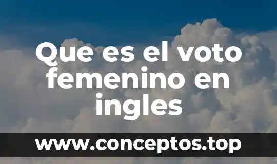 Que es el voto femenino en ingles