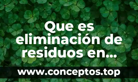 Que es eliminación de residuos en ingles