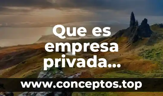 Que es empresa privada ejemplos