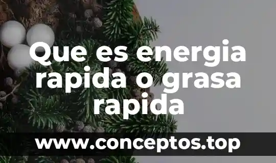 Que es energia rapida o grasa rapida