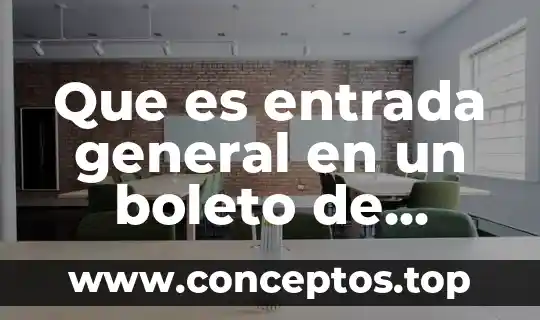 Que es entrada general en un boleto de concierto