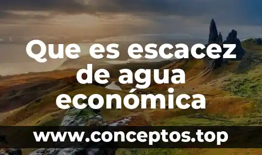 Que es escacez de agua económica