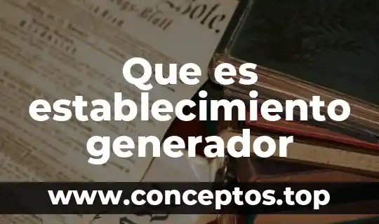 Que es establecimiento generador