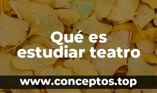 Qué es estudiar teatro