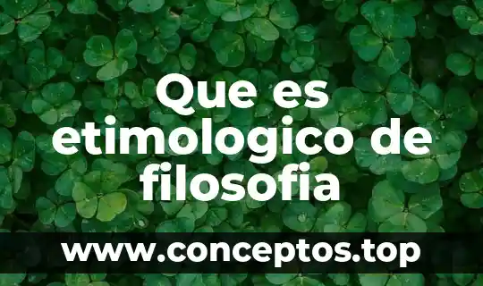 El significado etimológico de la palabra metalingüística 5 Que es etimologico de filosofia