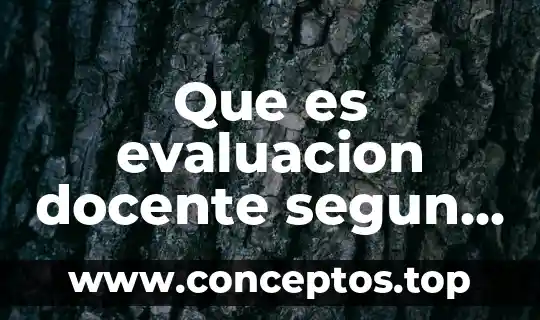 Que es evaluacion docente segun autores