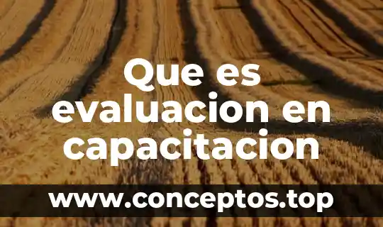 Que es evaluacion en capacitacion