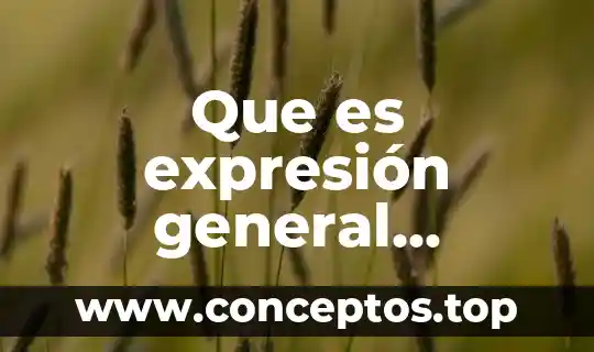 Que es expresión general haciendo uso de literales