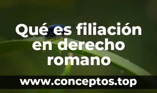 Qué es filiación en derecho romano