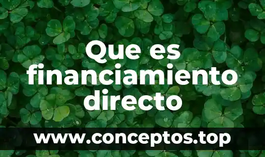 Que es financiamiento directo