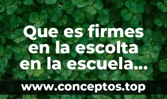 Que es firmes en la escolta en la escuela general