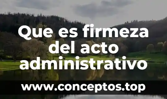 Que es el control en proceso administrativo 5 Que es firmeza del acto administrativo