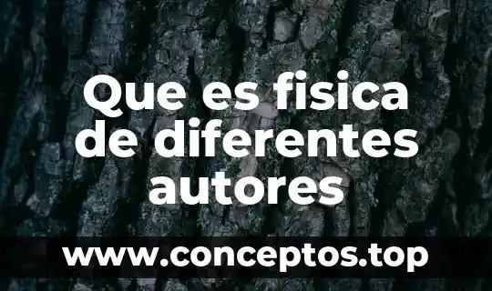 Que es fisica de diferentes autores