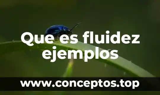 Que es fluidez ejemplos