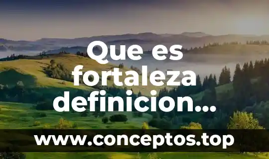 Que es fortaleza definicion niñas