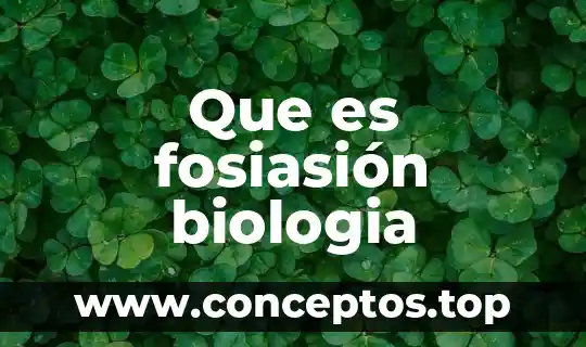 Que es fosiasión biologia