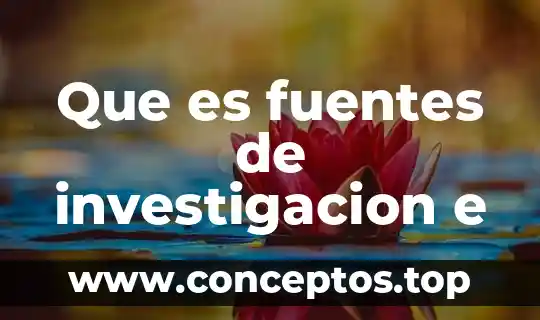 Que es fuentes de investigacion e