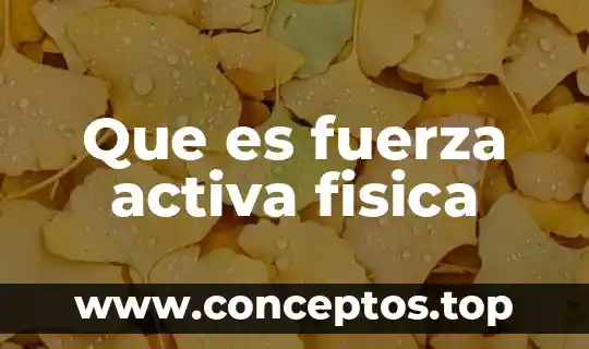 Que es fuerza activa fisica