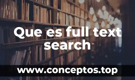 Que es full text search