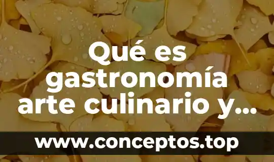 Qué es gastronomía arte culinario y características organolépticas