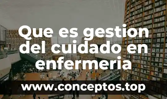 Que es gestion del cuidado en enfermeria