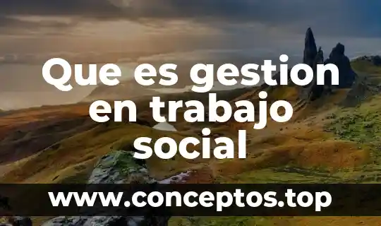 Que es gestion en trabajo social