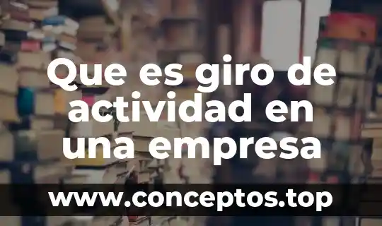 Que es giro de actividad en una empresa