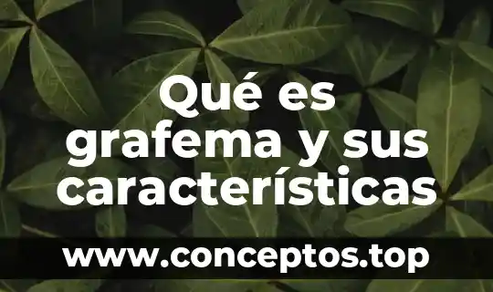 Qué es grafema y sus características