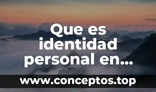 Que es identidad personal en preescolar